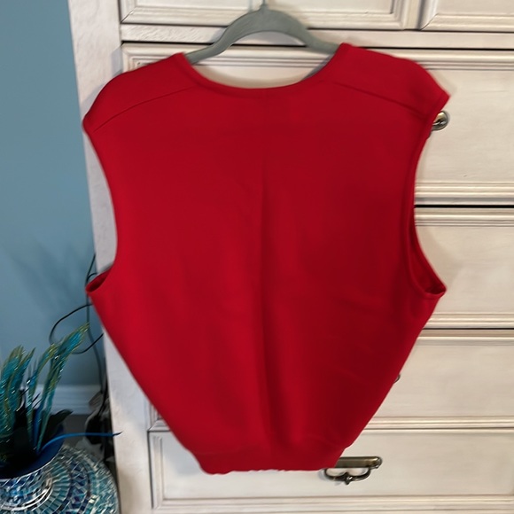 Vtg St. Croix Sweater Vest Mens red V Neck Casual Golf Made In USA - Picture 4 of 6